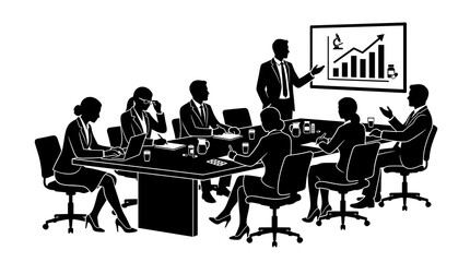 Fototapeta premium Business team having a meeting in an office conference room