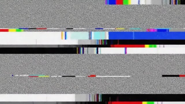 Digital television signal interference with static noise and color bars