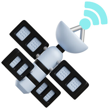 Communication Satellite 3D Illustration
