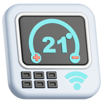 Smart Thermostat 3D Illustration