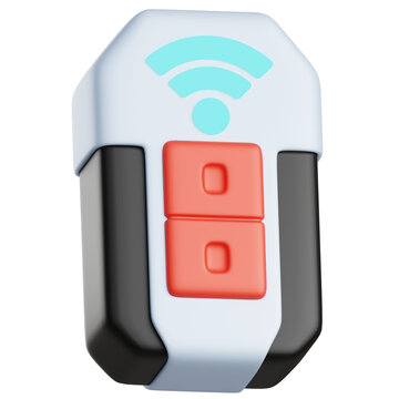 Smart Car Key 3D Illustration