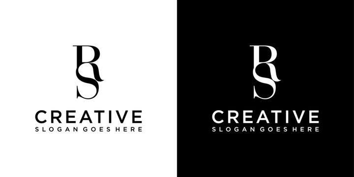RS or SR initial letter logo design vector