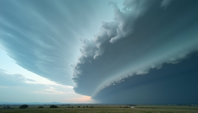 Rare undulatus asperitas cloud formation spreading across a dramatic daylight sky