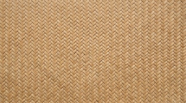 Natural seamless woven bamboo matting with intricate herringbone pattern texture, ideal for decorative background design and product displays.