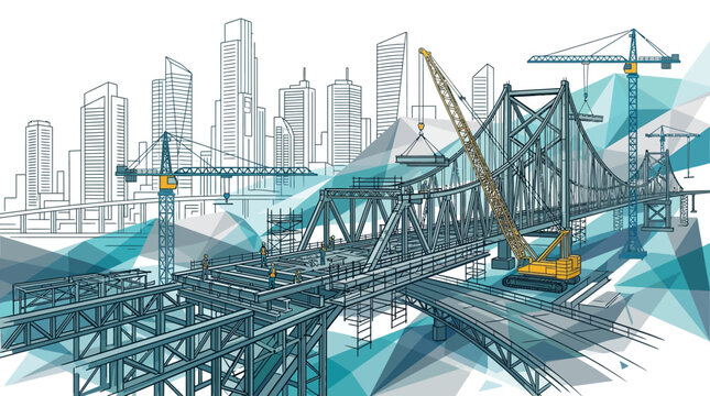 Construction site with crane equipment.