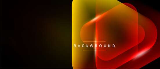 Fototapeta premium Abstract gradients overlap, creating dynamic visual effect. Text background centered within colorful shapes. Dark backdrop emphasizes vibrant hues.