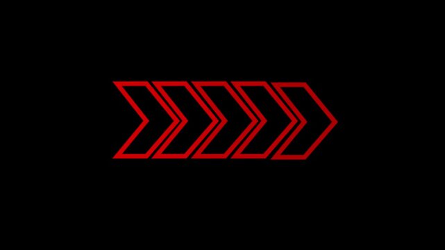 arrow icon sign in a background directional Animation arrow icon, colorful arrow icon concept. concept animated in transparent on black background 4k animation.
