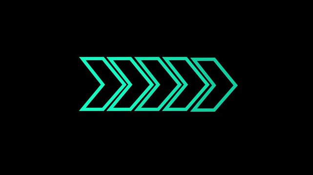 arrow icon sign in a background directional Animation arrow icon, colorful arrow icon concept. concept animated in transparent on black background 4k animation.