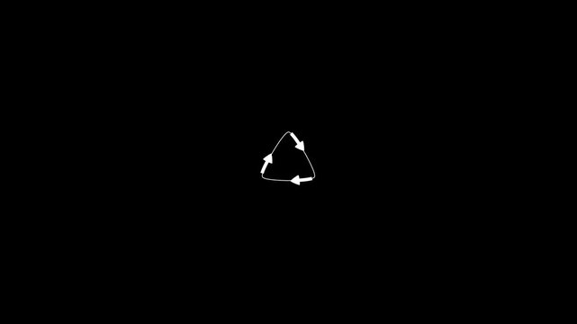 arrow rotate animated on black background.