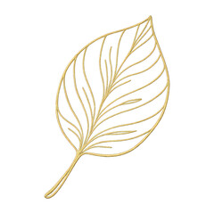 Obraz premium PNG Elegant golden leaf illustration.