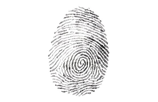 Close-up fingerprint with clear swirl pattern on clean surface