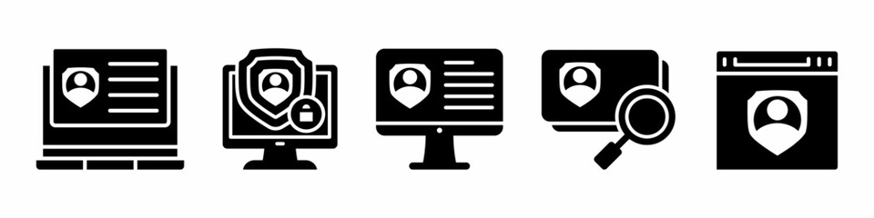 Identity theft icon vector collection. Set of identity theft icon vector template designs. Stock vector. © Syahrudinarianto