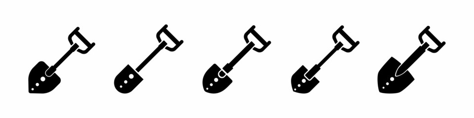 Shovel icon vector collection. Set of shovel icon vector template designs. Stock vector. © Syahrudinarianto