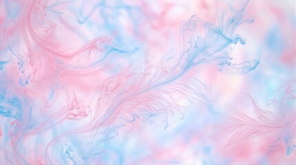 Fototapeta premium Abstract background with soft pink and blue liquid ink swirls mixing in clear water texture