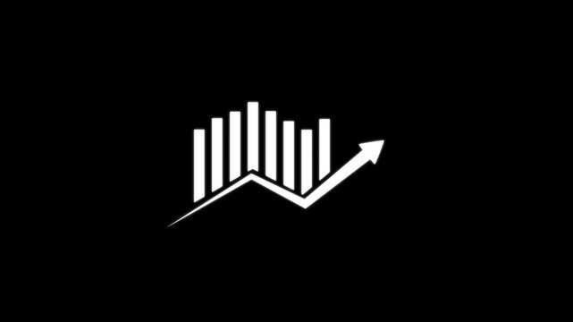 Business line arrow with business graph and dollar sign