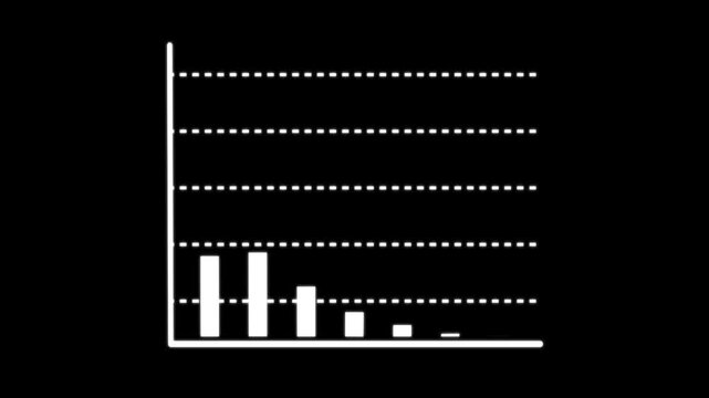Simple white bar graph illustrating increasing data points