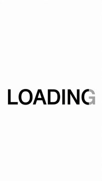 Minimalist loading text design on white background.