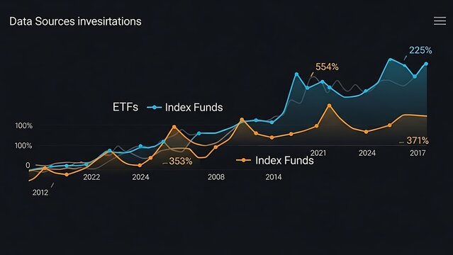 Financial investment growth comparison chart analysis.