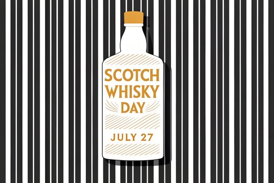 Scotch whisky day poster design with bottle graphic illustration drinking