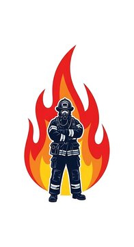 Firefighter in protective gear running toward blaze.