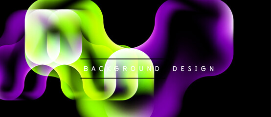 Naklejka premium Abstract fluid shapes, vibrant colors, dynamic composition. Modern design element for backgrounds, presentations. Smooth gradients, flowing lines.