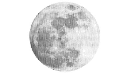 halftone space lunar moon crater science universe cosmos celestial astronomy vector illustration graphic design dotted black white science © Josnara