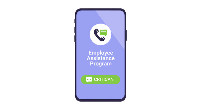 Smartphone App Interface for Employee Assistance Program (EAP) Workplace Wellness Concept