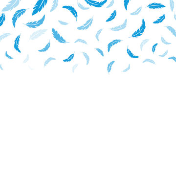 Blue Feathers Confetti Header Abstract Background