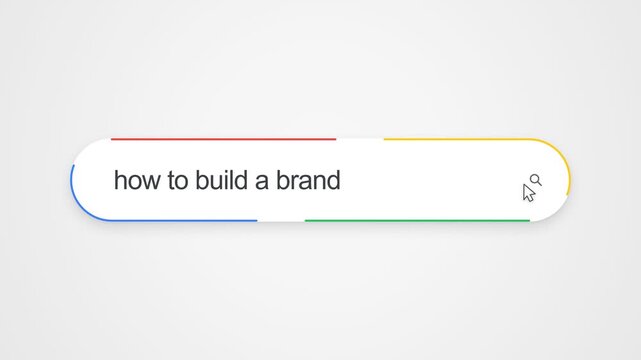 Web Browser Search Engine Interface With The Phrase How To Build A Brand Being Entered. Close-up Shot