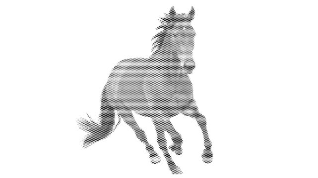 mustang horse stallion animal halftone nature mammal running equine wild vector graphic design retro vintage art silhouette running