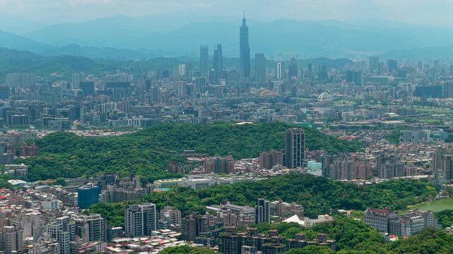 Aerial view of Taipei, capital city of Taiwan