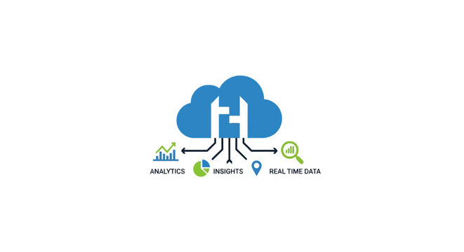 Cloud computing data insights and artificial intelligence logo