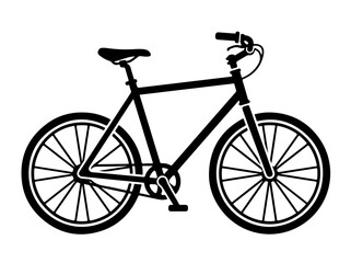 Fototapeta premium Black bicycle silhouette on white background, bike