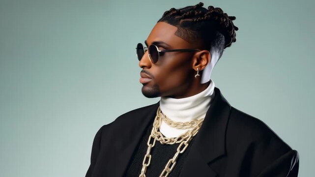 1980s fashionable man portrait