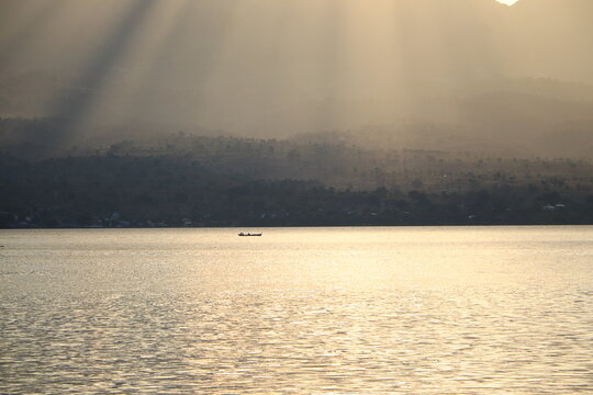 Peaceful Tropical Sunset Landscape at Bima Bay, Indonesia