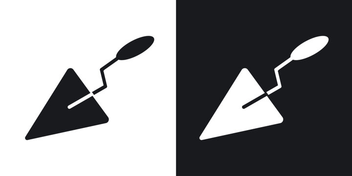 Trowel icons in solid black and white collection