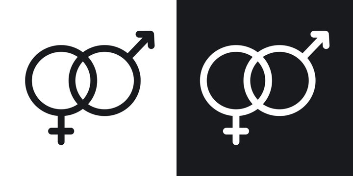 Unisex icons in solid black and white collection