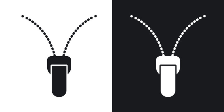 Zip icons in solid black and white collection