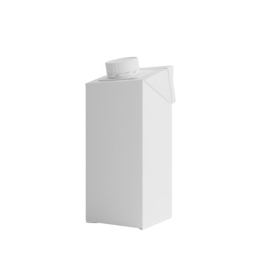 Blank Juice Coffee and Milk Packaging Mockup Perspective View on Isolated Background