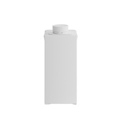 White cardboard milk carton mockup on isolated background, front view of blank beverage packaging template © samitha