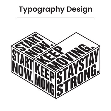 Bold isometric text vector banner with business motivational quote think big build fast win today