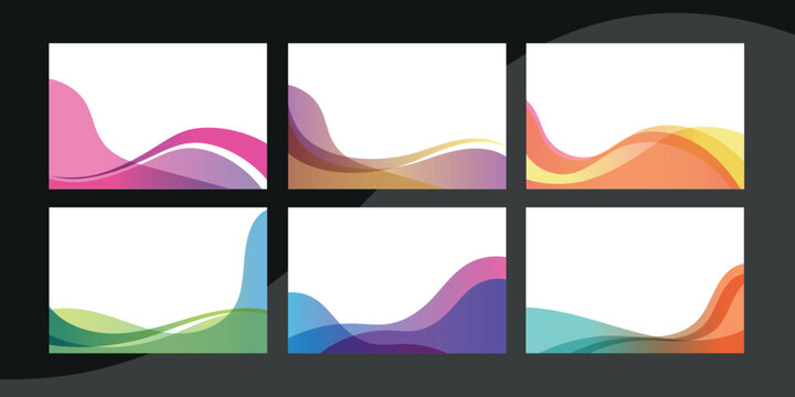 Creative layered fluid wave template bundle for modern corporate business banner and card backdrop