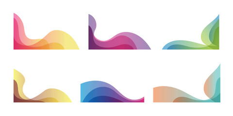Minimalist abstract overlay fluid wave elements collection for elegant frame, brand identity design, and greeting card border. © Design Element
