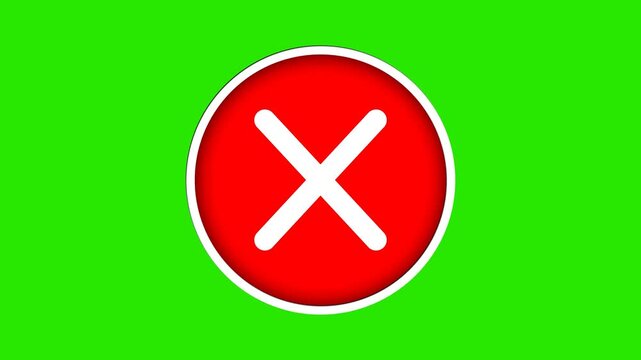 Cross animation flat and modern style on green background. Full HD. 4K