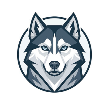 Illustration of a Husky Dog Face.