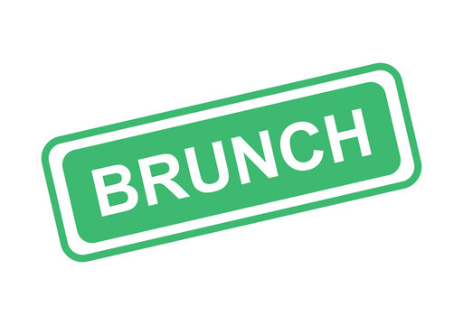Green brunch rectangular stamp sign with bold white text isolated on a clean transparent background for design work isolated on transparent background