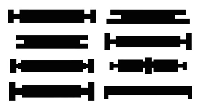 Black decorative text dividers and horizontal line separators for design