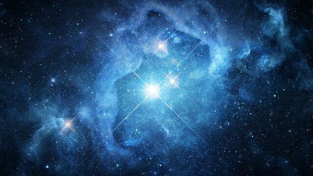 Space scene with stars in the galaxy. Panorama. Universe filled with stars, nebula and galaxy,. Elements of this image furnished by NASA.