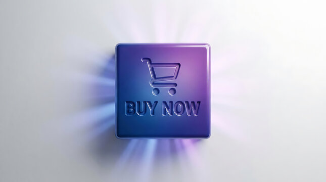 Square button with shopping cart icon and buy now text shopping commerce