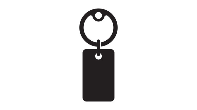 Keyring With Rectangular Tag Black Silhouette key